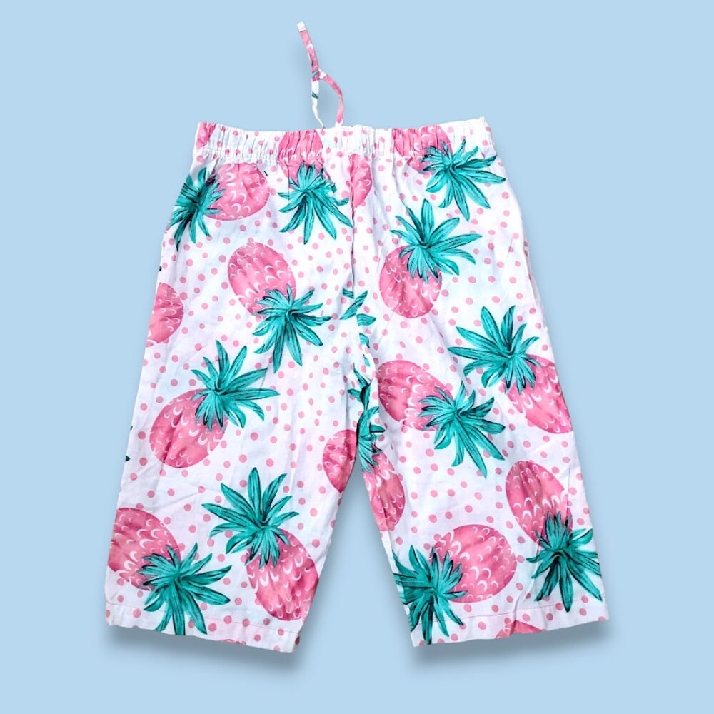 Elvira vintage 90s strawberries pink pineapples mega high waisted shorts